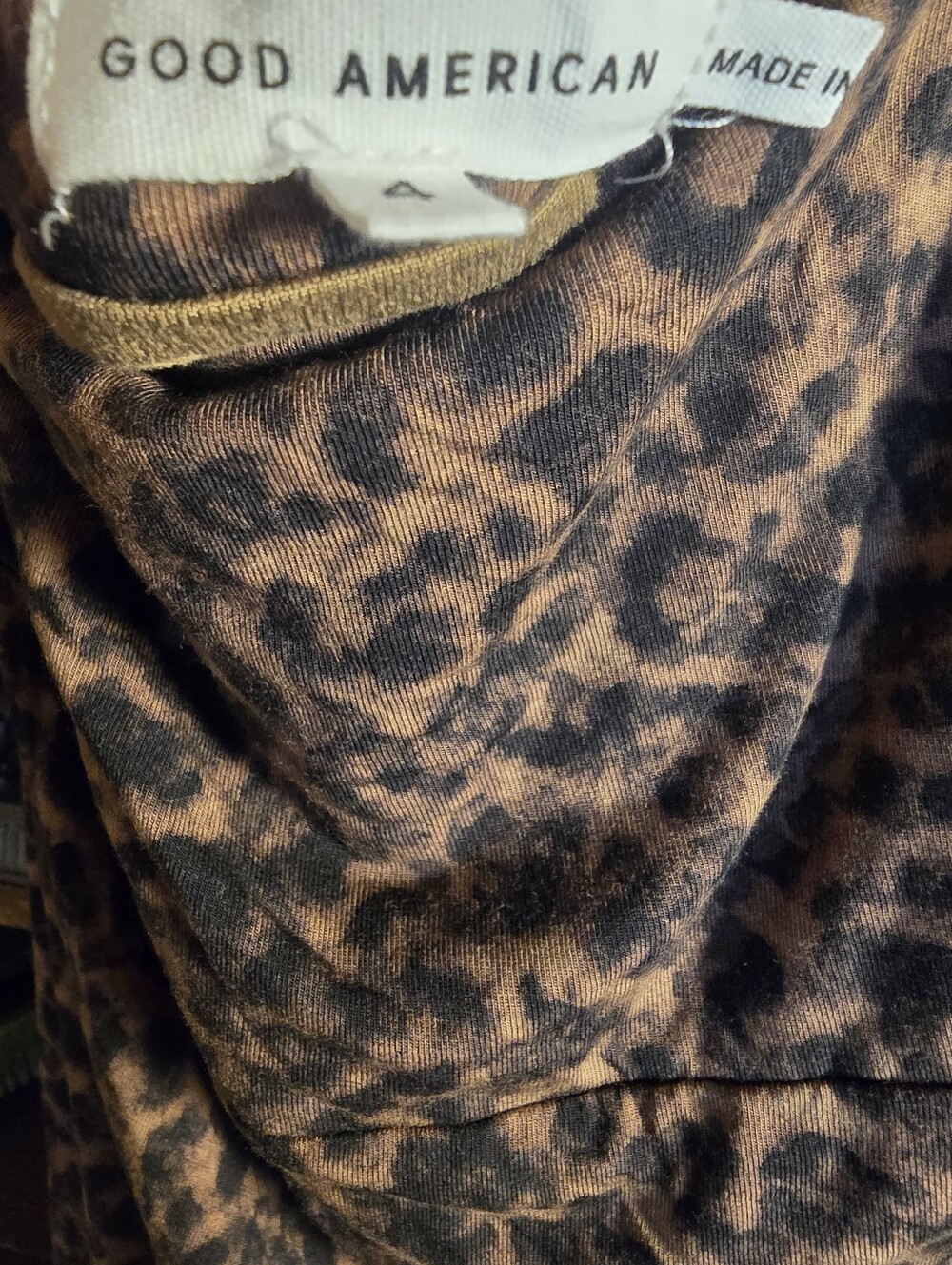 Good American Midi Leopard Print Slip Dress - Brown 4 90s - Picture 4 of 4